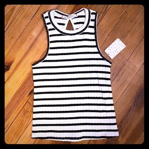 Black and White Stripped Free People Halter Top